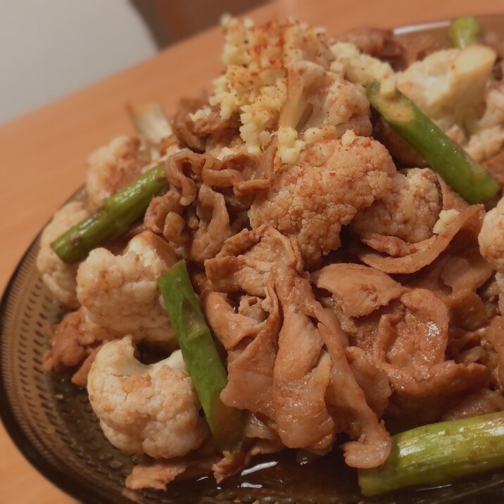 豚肉とカリフラワーの甜麺醤炒め